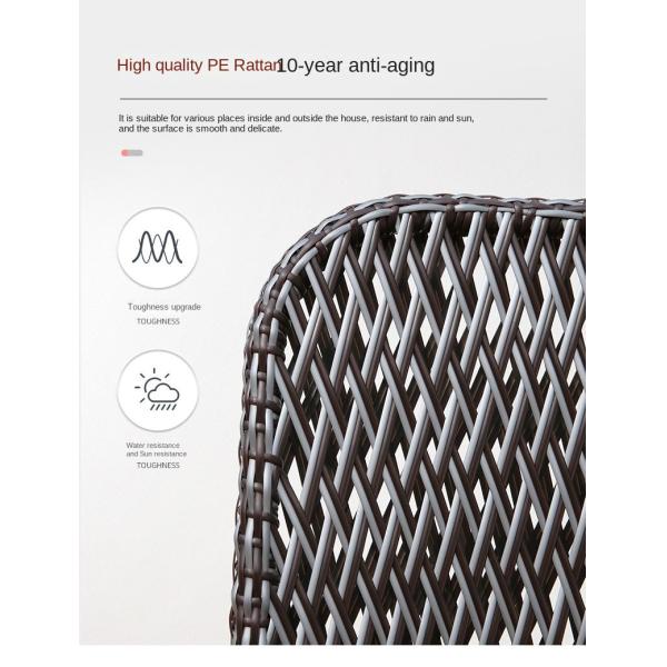 High Rebound Sponge Cushion Patio Rattan Rotating Wicker Chair For Entertaining