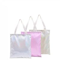 Customizable Colorful Canvas Sublimation Blank Tote Bags Fashionable Heat Transfer Shopping Bag For Advertising