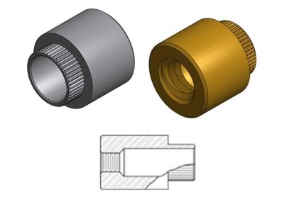 Partial / Full Knurled Brass Swage Standoffs Electronic Fasteners Brass / Aluminum