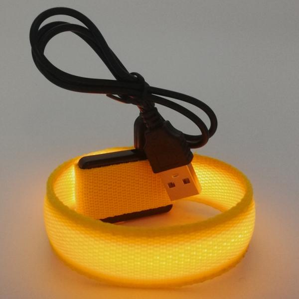 Custom Offset Printing Nylon Flashing LED Bracelets Glow in Dark for Events Concerts