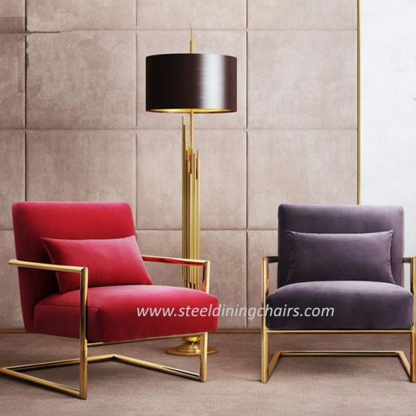 Нога обитая бархатом нержавеющей стали 80cm 60cm одно кресло Seater