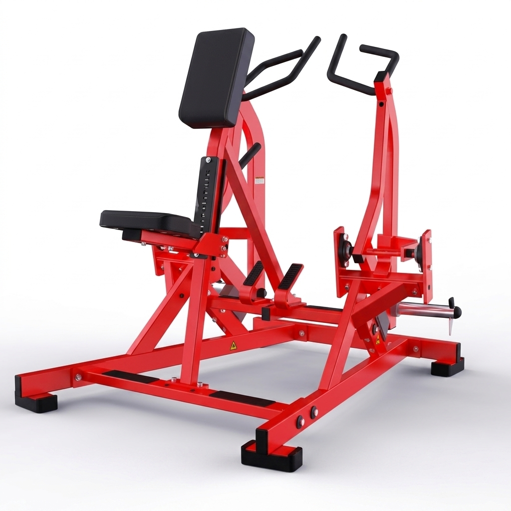 Iso-Lateral Rowing Machine Steel Plate Loaded Back Trainer for Commercial Gym Strength Workouts