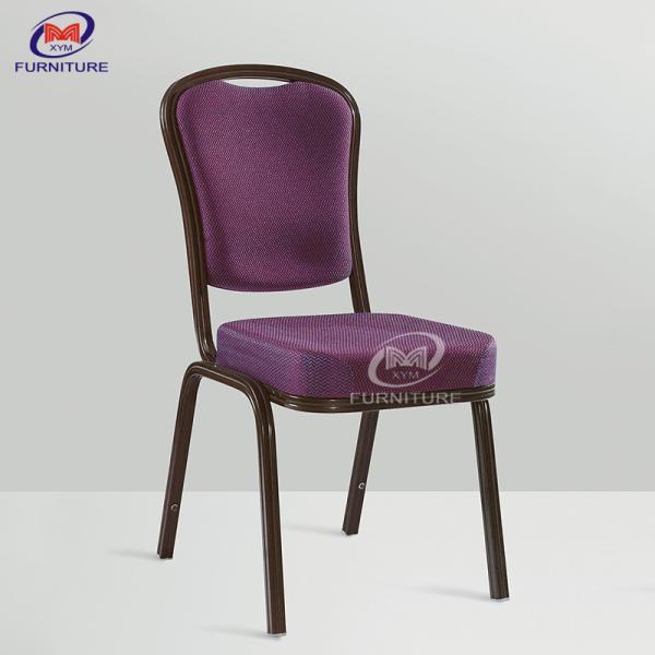 CE Certification Banquet Style Chairs Shining Black Frame With Curved Backrest