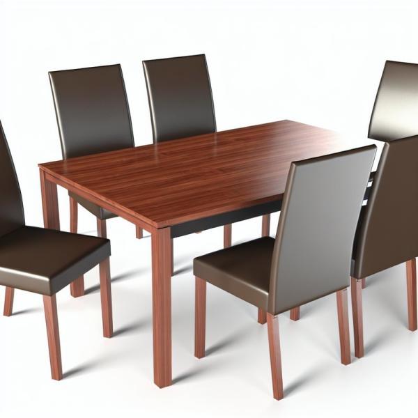 Wooden Dining Armchairs with Armrests - Set of 2 Natural Finish