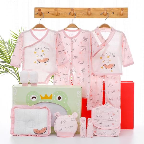 2023 new design custom Cotton 12pcs baby gift set Newborn sleepwear Gift box 100% Cotton baby clothes set for 0-6Months