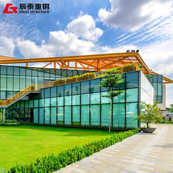 Galvanized Steel Structure Construction 1000 Tons For Showroom Office