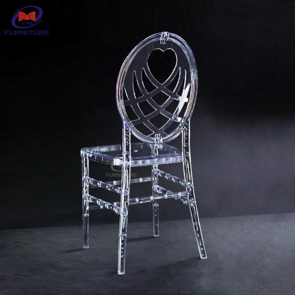 Transparent Resin Stackable Banquet Chairs 350KG Load Capacity Acrylic Chiavari Chair