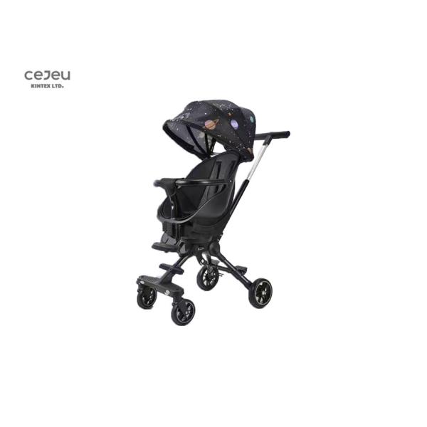 PU Wheel Baby Pushchair Retractable Canopy For Baby Toddlers Red