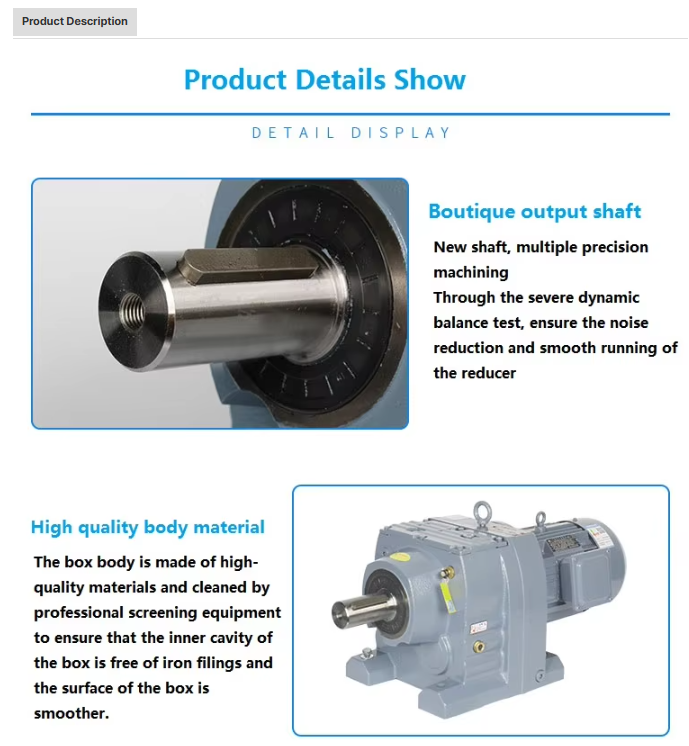 Robust R Series Three Stage Reduction Helical Gear Reducer with High Transmission Efficiency and Hardened Gear for Engineering Machinery