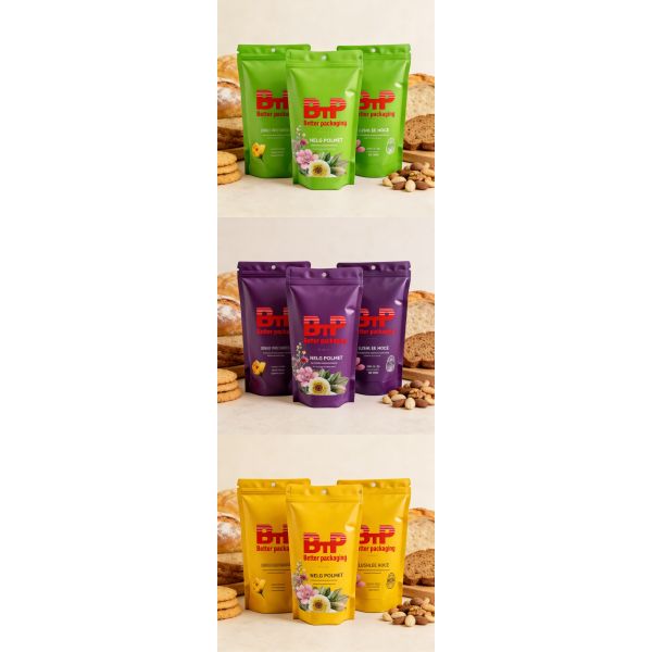 Custom Matte High-Barrier Hanging Hole Stand-Up Pouch - Moisture-Proof Food Grade Resealable Packaging for Snacks & Dry Goods