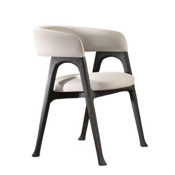 Ergonomic Upholstered White Ash Chair, Soft Rounded Shape for Restaurant, Hotel, Cafe & Office Use