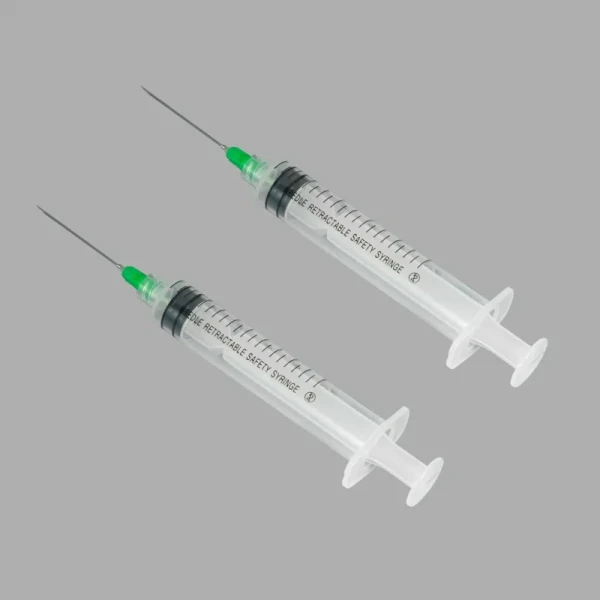 Disposable Medical Supply 3 Parts Retractable Safety Syringe with Needle