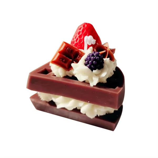 Home Decoration Craft Candle Creative Novelty Christmas Gift Cartoon Cute Waffle