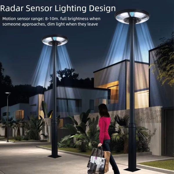 IP65 Rated Solar Garden Light with Human Body Induction and 18000mAh Battery for Outdoor Solar Yard Lighting
