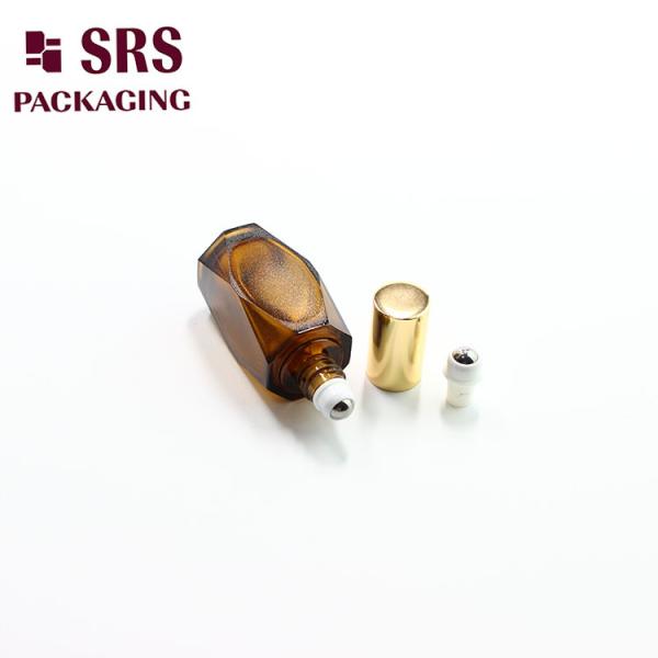 Amber PETG Plastic Essential Oil Roller Bottle 20ml