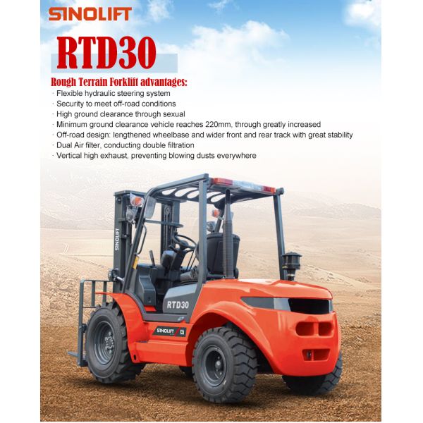 RTD30-X35 and RTD35-X35 2WD Rough Terrain Forklift for Cost Effective and Powerful Performance on Uneven Ground