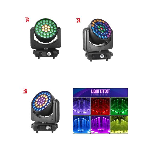 Cabeza móvil LED profesional 37pcs 15W RGBW Luz de escenario Beeye para DJ Club