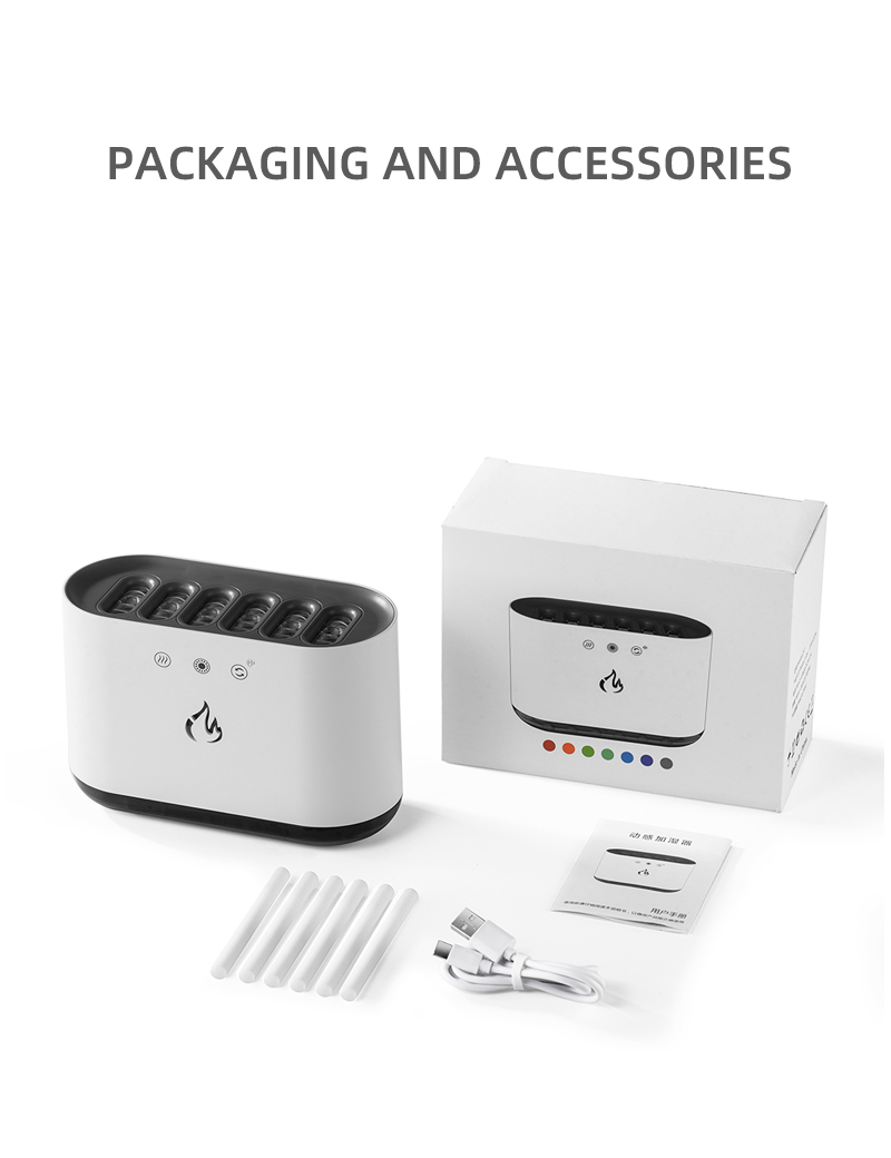NEW Music Dynamic 7 Colorful Lighting Large Fashion Fog Cool Misting Personal Machine Smart Flame Humidifier