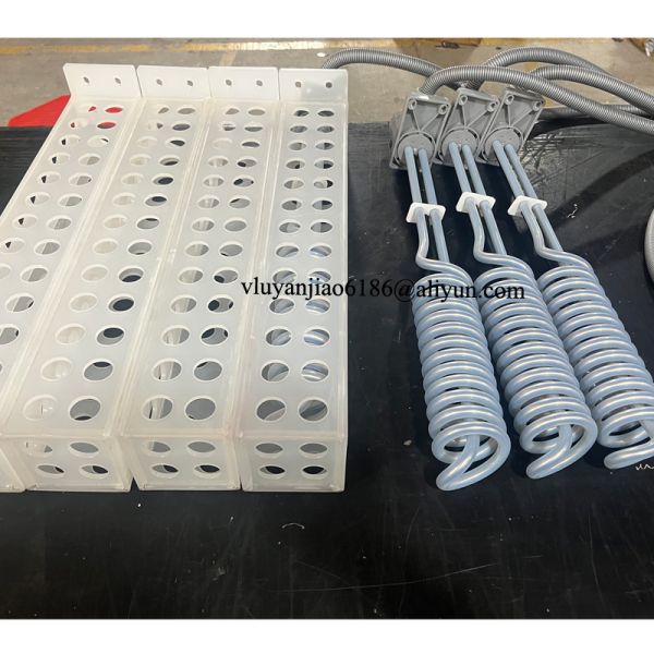 Over The Side PTFE Immersion Heaters for heating chemical liquid in plating tank