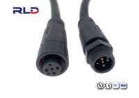 Cor elétrica do preto do conector do painel do anteparo M12 impermeável com Pin da solda