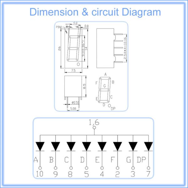 0.36 Inch Single digit 7 Segment LED Display