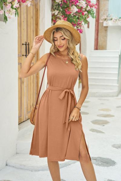 Summer Sleeveless Floral Casual Dress United States MID Long Sundress