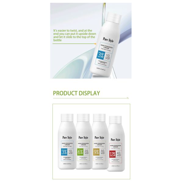 Crème oxydante révélateur de couleur PureStyle pour cheveux en vrac, coloration permanente 100ml pour la maison