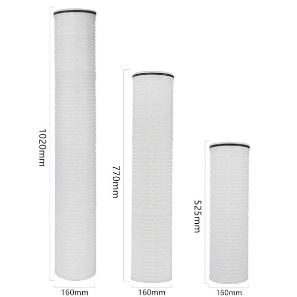 Food Beverage 20inch 40inch High Flow Pleated Filter Cartridge for Except Rust Wastewater Treatment
