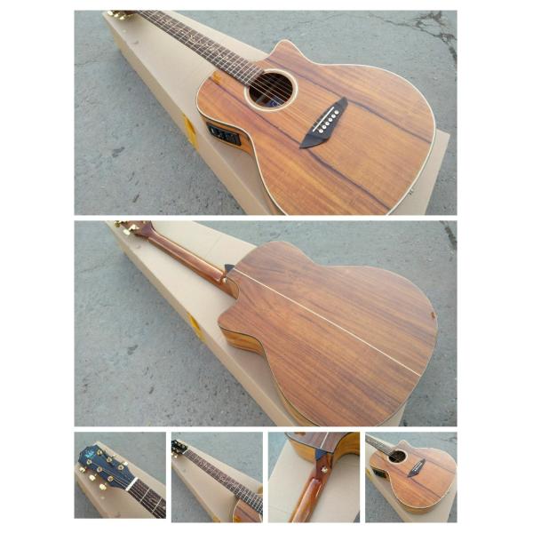 Custom shop guitar simulator sound single cut AAA koa acoustic electric guitar nice folk guitar