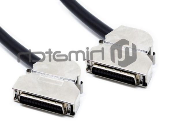 Angle Entry SCSI Data Cable MDR 50 Pin Male To MDR 50 Pin With Tinned Copper Conductor