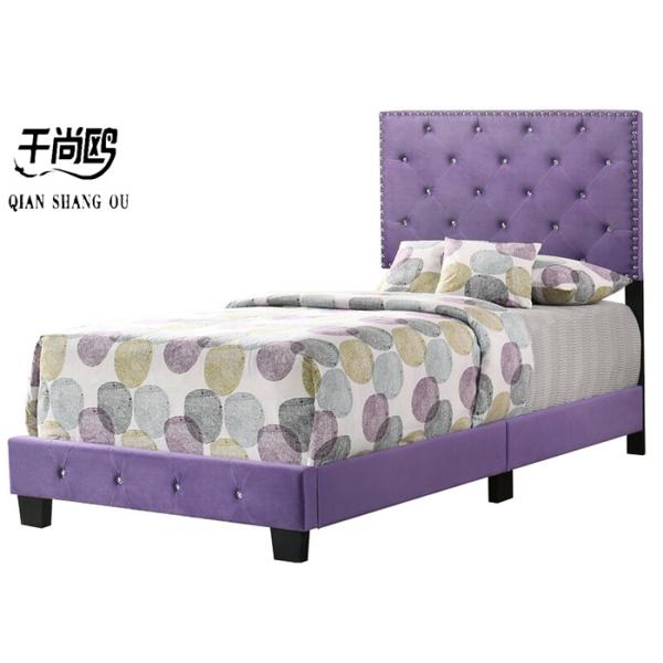 Gorgeous Fabric Upholstered Beds 160*200cm With Crystal Buttons