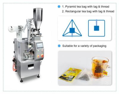 Saquinho de chá automático da máquina de empacotamento 10g do alimento do filtro de nylon da pirâmide com etiqueta da corda