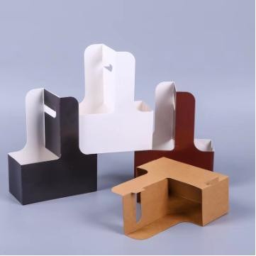 Hot Drink Cup Tray with Handle Disposable Chinese Manufacture Paper Cup Holder