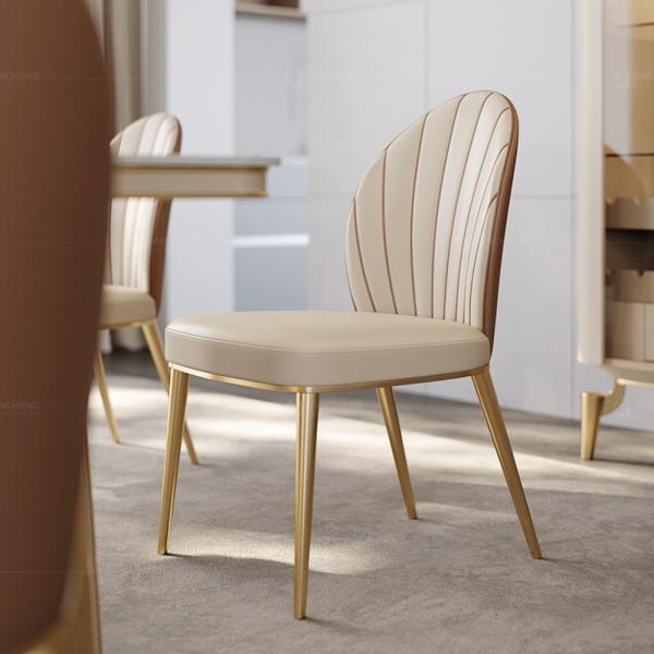 Wholesale luxury scandinavian tufted ss steel gold dining chairs