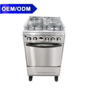 4 Gas Burners Stainless Steel Free Standing Oven Wholesale Mirror Glass Door Freestanding Gas Cooker Oven