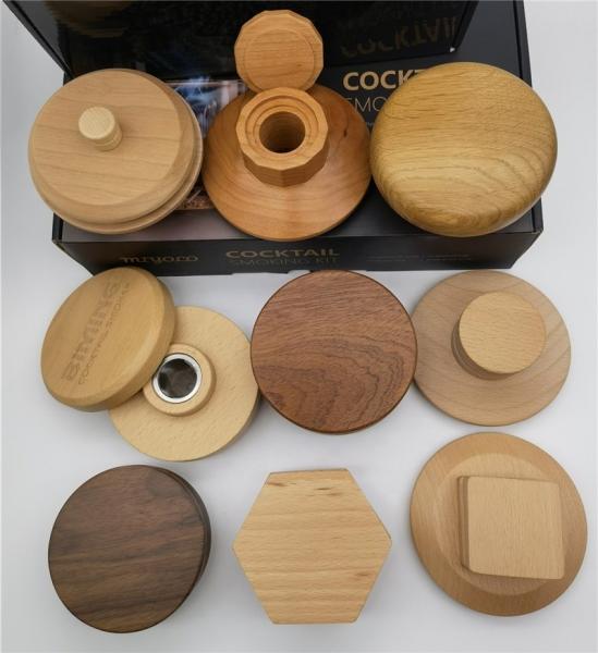 Nouveau design Kit de fumeur de cocktail en bois avec torche Personnaliser Kit de fumeur de cocktail de whisky avec cuillère de copeaux de bois