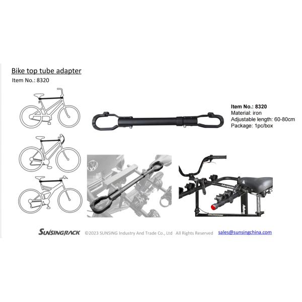 SUNSING 8320 Universal Car Rack Steel Bike Carrier with 3 Top Tube Adapters Durable High Performance for Travel