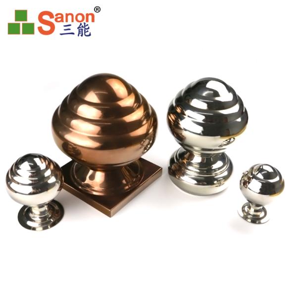 Railing Stainless Steel Sphere Hollow Three Tier Spherical Column For Shopping Mall