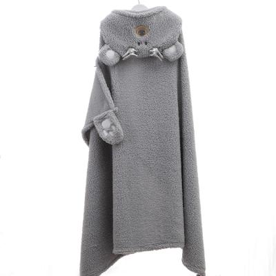 Soft Warm Flannel Hoodie Blanket Breathable 100 Polyester Wearable Throw Blanket