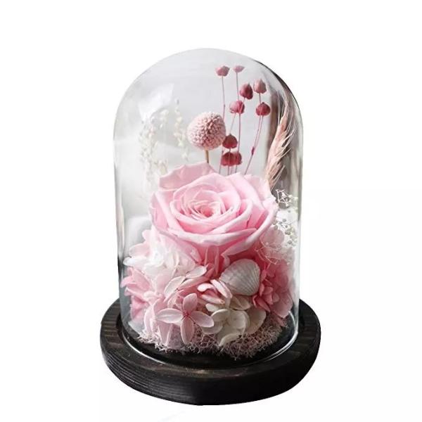 Popular Long lasting flowers arrangement preserved rose in glass  rose gift real rose
