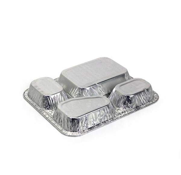 Convenient divided lunch box of aluminum foil tray take-out aluminium food