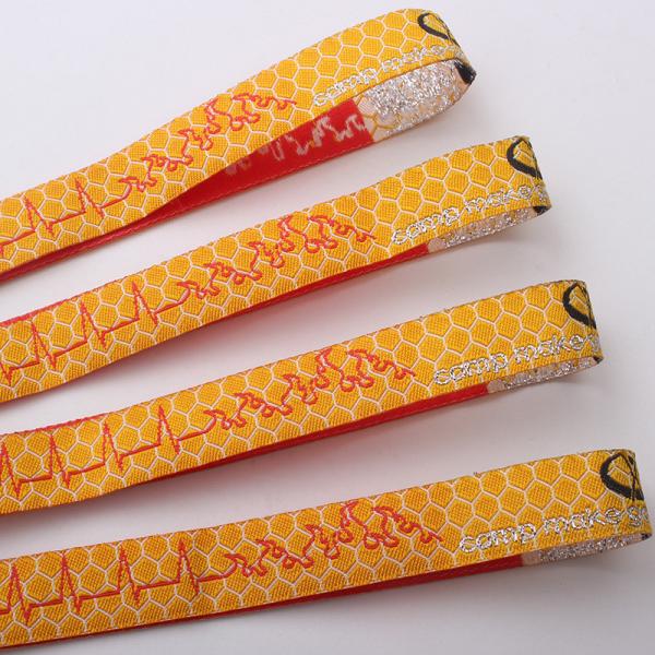 Silk - Screen LOGO Woven Fabric Bracelet  Leather Wrist Bands For Men