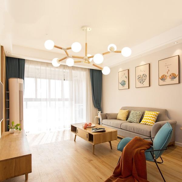 Creative Wooden Chandelier with glass bubble chandelier Sptnik Spider Chandelier(WH-MI-214)