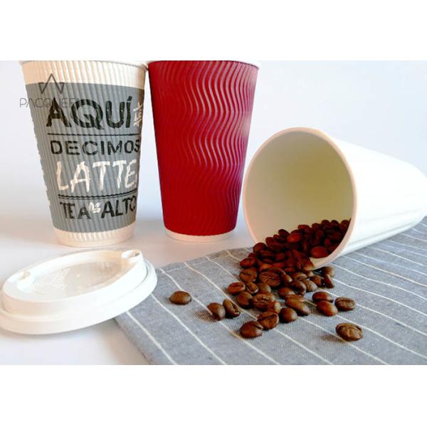 8 oz/12 oz/16 Oz Hot Drink Ripple Paper Cups Double Wall Protection Heat Resistant