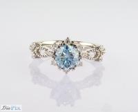 Blue CVD 1.01ct Anillo de bodas de diamante de laboratorio 18K Oro blanco Conjunto IGI Certificado