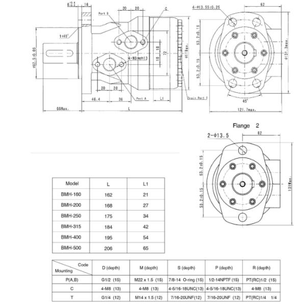 двигатель БМХ/ОМХ500 вала 35мм гидравлический для конкретных насосов Путцмэйстер