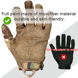 Protective Gear Full Finger Gloves, Motorcycle Tactical Gloves Upgraded Touch Screen Damping Palm Pads Rubber Guard