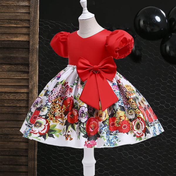 Princesa grande Dress do aniversário dos bebês do vestido da curva da cópia da criança da roupa do vestido das crianças
