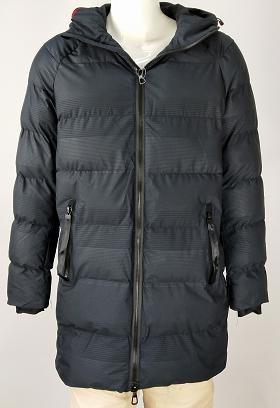 MEN'S  PARKA WITH FIX HOODY,Black and Navy