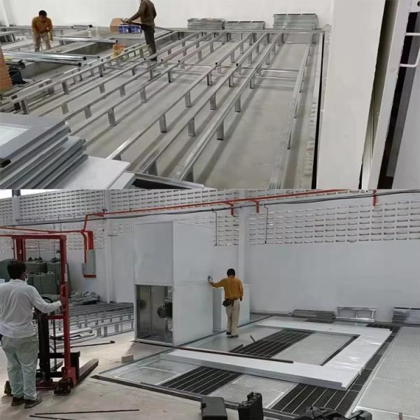 Movable Exhaust Fan Automotive Paint Room With Infrared Lighting Heating